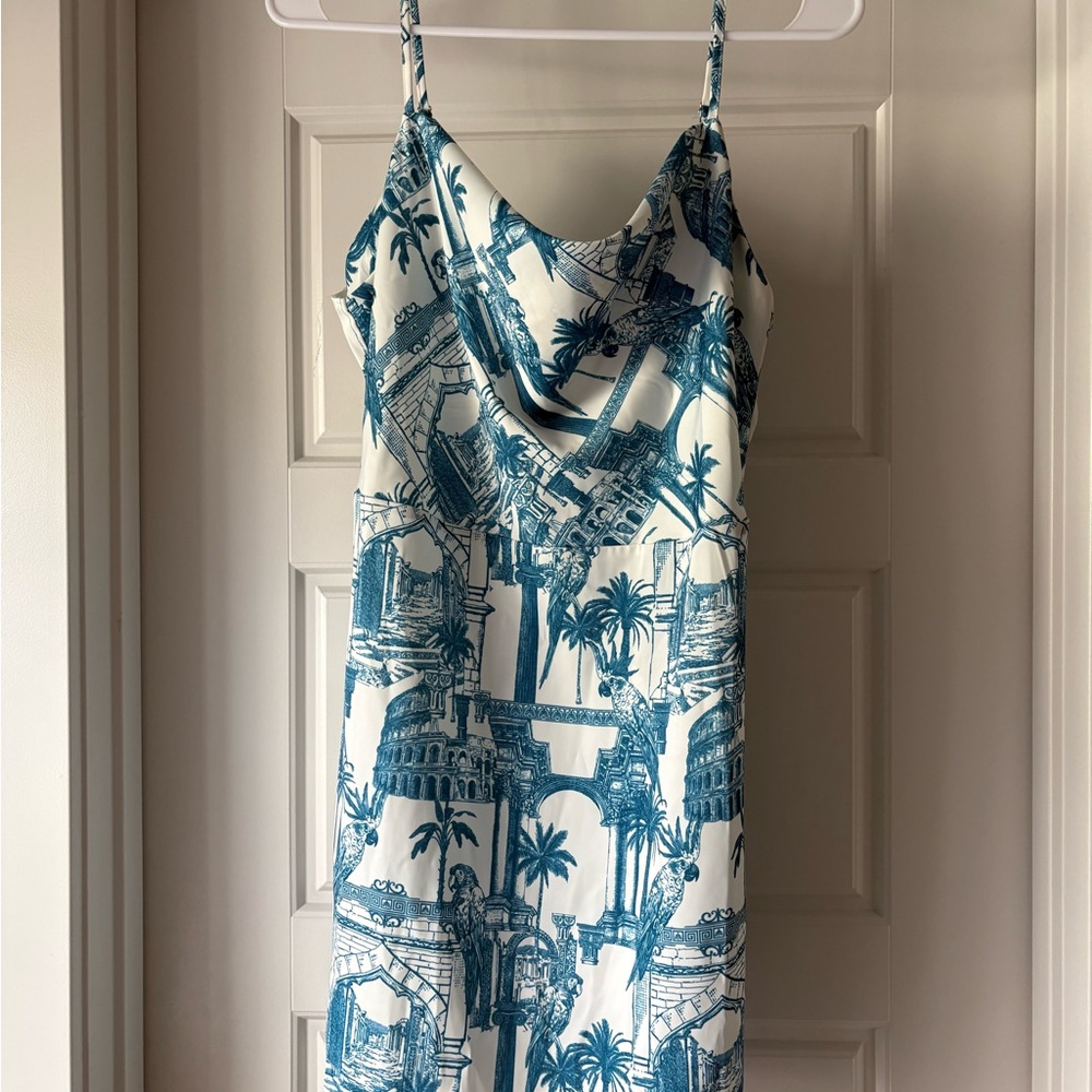 Forever 21 Blue and White Printed Dress